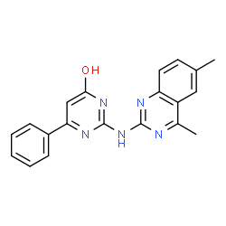 ChemSpider 2D Image | 2-[(4,6-dimethylquinazolin-2-yl)amino]-6-phenylpyrimidin-4-ol | C20H17N5O