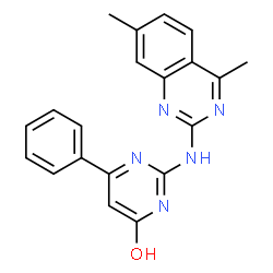ChemSpider 2D Image | 2-[(4,7-dimethylquinazolin-2-yl)amino]-6-phenylpyrimidin-4-ol | C20H17N5O