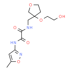 ChemSpider 2D Image | N-{[3-(2-Hydroxyethoxy)tetrahydro-3-furanyl]methyl}-N'-(5-methyl-1,2-oxazol-3-yl)ethanediamide | C13H19N3O6