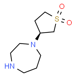 ChemSpider 2D Image | 1-[(3S)-1,1-Dioxidotetrahydro-3-thiophenyl]-1,4-diazepane | C9H18N2O2S
