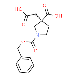 ChemSpider 2D Image | (3R)-1-[(Benzyloxy)carbonyl]-3-(carboxymethyl)-3-pyrrolidinecarboxylic acid | C15H17NO6