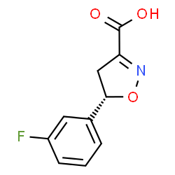 ChemSpider 2D Image | (5S)-5-(3-Fluorophenyl)-4,5-dihydro-1,2-oxazole-3-carboxylic acid | C10H8FNO3