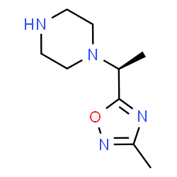 ChemSpider 2D Image | 1-[(1S)-1-(3-Methyl-1,2,4-oxadiazol-5-yl)ethyl]piperazine | C9H16N4O