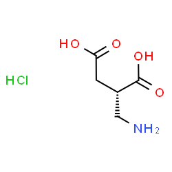 ChemSpider 2D Image | (2S)-2-(Aminomethyl)succinic acid hydrochloride (1:1) | C5H10ClNO4