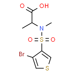 ChemSpider 2D Image | N-[(4-Bromo-3-thienyl)sulfonyl]-N-methylalanine | C8H10BrNO4S2