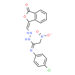 ChemSpider 2D Image | (1E)-N''-(4-Chlorophenyl)-2-nitro-N'-[(E)-(3-oxo-2-benzofuran-1(3H)-ylidene)methyl]ethanimidohydrazide | C17H13ClN4O4