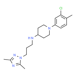 ChemSpider 2D Image | 1-(3-Chloro-4-methylphenyl)-N-[3-(3,5-dimethyl-1H-1,2,4-triazol-1-yl)propyl]-4-piperidinamine | C19H28ClN5