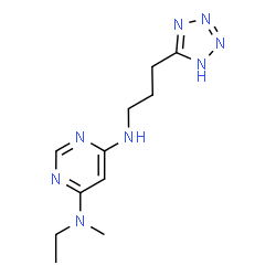 ChemSpider 2D Image | N-Ethyl-N-methyl-N'-[3-(1H-tetrazol-5-yl)propyl]-4,6-pyrimidinediamine | C11H18N8