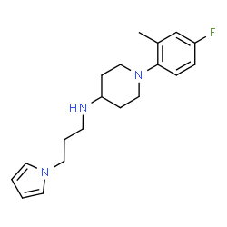 ChemSpider 2D Image | 1-(4-Fluoro-2-methylphenyl)-N-[3-(1H-pyrrol-1-yl)propyl]-4-piperidinamine | C19H26FN3