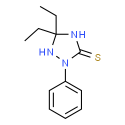 ChemSpider 2D Image | 5,5-Diethyl-2-phenyl-1,2,4-triazolidine-3-thione | C12H17N3S