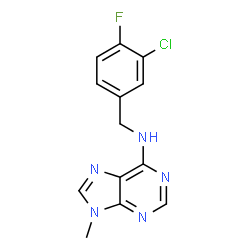 ChemSpider 2D Image | N-(3-Chloro-4-fluorobenzyl)-9-methyl-9H-purin-6-amine | C13H11ClFN5