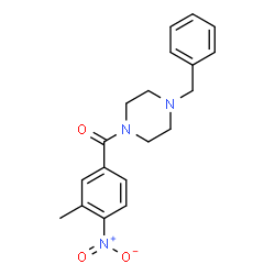 ChemSpider 2D Image | (4-Benzyl-1-piperazinyl)(3-methyl-4-nitrophenyl)methanone | C19H21N3O3