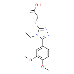 ChemSpider 2D Image | {[5-(3,4-Dimethoxyphenyl)-4-ethyl-4H-1,2,4-triazol-3-yl]sulfanyl}acetic acid | C14H17N3O4S