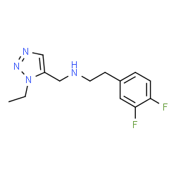 ChemSpider 2D Image | 2-(3,4-Difluorophenyl)-N-[(1-ethyl-1H-1,2,3-triazol-5-yl)methyl]ethanamine | C13H16F2N4