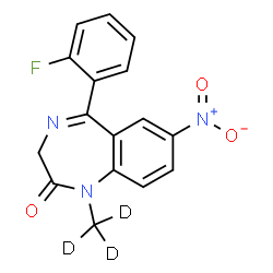 ChemSpider 2D Image | Flunitrazepam-d3 (exempt preparation) | C16H9D3FN3O3