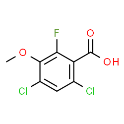 ChemSpider 2D Image | 4,6-Dichloro-2-fluoro-3-methoxybenzoic acid | C8H5Cl2FO3