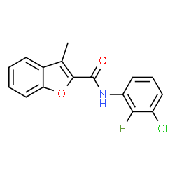 ChemSpider 2D Image | N-(3-Chloro-2-fluorophenyl)-3-methyl-1-benzofuran-2-carboxamide | C16H11ClFNO2