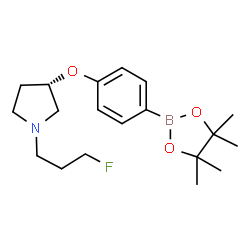 ChemSpider 2D Image | (S)-1-(3-Fluoropropyl)-3-[4-(4,4,5,5-tetramethyl-1,3,2-dioxaborolan-2-yl)phenoxy]pyrrolidine | C19H29BFNO3