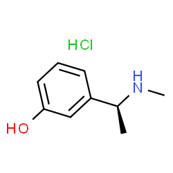 ChemSpider 2D Image | 3-[(1S)-1-(Methylamino)ethyl]phenol hydrochloride (1:1) | C9H14ClNO