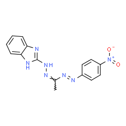 ChemSpider 2D Image | 2-[(2Z)-2-{1-[(E)-(4-Nitrophenyl)diazenyl]ethylidene}hydrazino]-1H-benzimidazole | C15H13N7O2