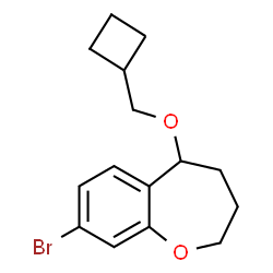 ChemSpider 2D Image | 8-Bromo-5-(cyclobutylmethoxy)-2,3,4,5-tetrahydro-1-benzoxepine | C15H19BrO2