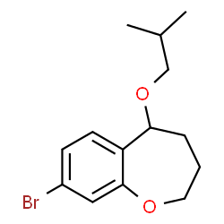 ChemSpider 2D Image | 8-Bromo-5-isobutoxy-2,3,4,5-tetrahydro-1-benzoxepine | C14H19BrO2
