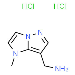 ChemSpider 2D Image | 1-(1-Methyl-1H-imidazo[1,2-b]pyrazol-7-yl)methanamine dihydrochloride | C7H12Cl2N4