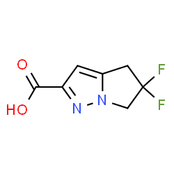 ChemSpider 2D Image | 5,5-Difluoro-5,6-dihydro-4H-pyrrolo[1,2-b]pyrazole-2-carboxylic acid | C7H6F2N2O2