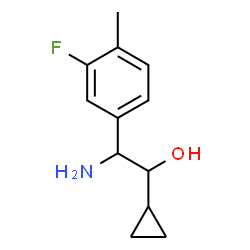 ChemSpider 2D Image | 2-Amino-1-cyclopropyl-2-(3-fluoro-4-methylphenyl)ethanol | C12H16FNO