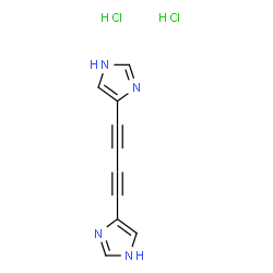 ChemSpider 2D Image | 4,4'-(1,3-Butadiyne-1,4-diyl)bis-1H-imidazole dihydrochloride | C10H8Cl2N4