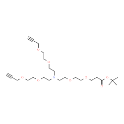 ChemSpider 2D Image | 2-Methyl-2-propanyl 10-{2-[2-(2-propyn-1-yloxy)ethoxy]ethyl}-4,7,13,16-tetraoxa-10-azanonadec-18-yn-1-oate | C25H43NO8