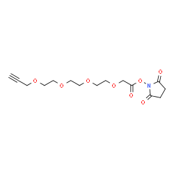 ChemSpider 2D Image | 1-(3,6,9,12-Tetraoxapentadec-14-ynoyloxy)-2,5-pyrrolidinedione | C15H21NO8