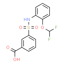 ChemSpider 2D Image | 3-{[2-(Difluoromethoxy)phenyl]sulfamoyl}benzoic acid | C14H11F2NO5S