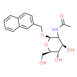ChemSpider 2D Image | 2-Naphthylmethyl (2xi)-2-acetamido-2-deoxy-beta-D-arabino-hexopyranoside | C19H23NO6