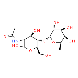 ChemSpider 2D Image | (2xi)-2-Acetamido-2-deoxy-4-O-(6-deoxy-alpha-D-galactopyranosyl)-D-arabino-hexopyranose | C14H25NO10