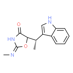 ChemSpider 2D Image | (2E)-5-[(1S)-1-(1H-Indol-3-yl)ethyl]-2-(methylimino)-1,3-oxazolidin-4-one | C14H15N3O2