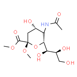 ChemSpider 2D Image | Dimethyl (5xi,6R)-5-acetamido-3,5-dideoxy-6-[(1R,2S)-1,2,3-trihydroxypropyl]-beta-D-glycero-hex-2-ulopyranosidonate | C13H23NO9