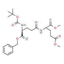 ChemSpider 2D Image | Dimethyl 2-{[(4S)-5-(benzyloxy)-4-({[(2-methyl-2-propanyl)oxy]carbonyl}amino)-5-oxopentanoyl]amino}pentanedioate (non-preferred name) | C24H34N2O9