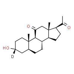 ChemSpider 2D Image | (3alpha,5alpha)-3-Hydroxy(3-~2~H)pregnane-11,20-dione | C21H31DO3