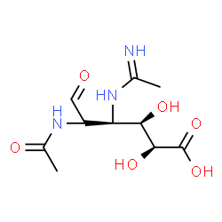 ChemSpider 2D Image | (2xi)-2-Acetamido-2,3-dideoxy-3-(ethanimidoylamino)-D-lyxo-hexuronic acid | C10H17N3O6
