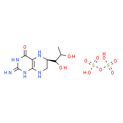 ChemSpider 2D Image | Disulfuric acid - (6R)-6-(1,2-dihydroxypropyl)-2-imino-2,3,5,6,7,8-hexahydro-4(1H)-pteridinone (1:1) | C9H17N5O10S2