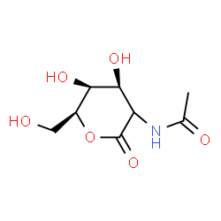 ChemSpider 2D Image | N-[(4S,5S,6S)-4,5-Dihydroxy-6-(hydroxymethyl)-2-oxotetrahydro-2H-pyran-3-yl]acetamide (non-preferred name) | C8H13NO6