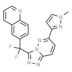 ChemSpider 2D Image | 6-{difluoro[6-(1-methylpyrazol-3-yl)-[1,2,4]triazolo[4,3-b]pyridazin-3-yl]methyl}quinoline | C19H13F2N7