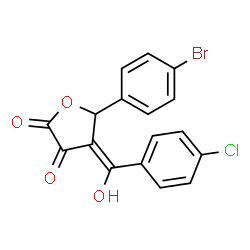 ChemSpider 2D Image | (4Z)-5-(4-Bromophenyl)-4-[(4-chlorophenyl)(hydroxy)methylene]dihydro-2,3-furandione | C17H10BrClO4