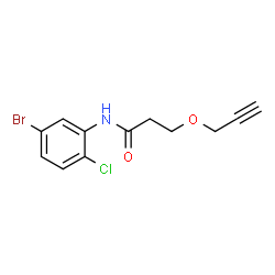 ChemSpider 2D Image | N-(5-Bromo-2-chlorophenyl)-3-(2-propyn-1-yloxy)propanamide | C12H11BrClNO2