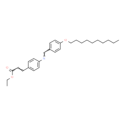ChemSpider 2D Image | Ethyl (2E)-3-(4-{(E)-[4-(decyloxy)benzylidene]amino}phenyl)acrylate | C28H37NO3