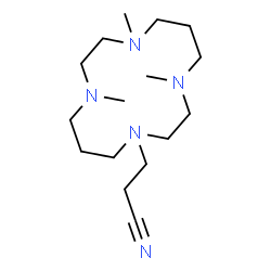 ChemSpider 2D Image | 3-(4,8,11-Trimethyl-1,4,8,11-tetraazacyclotetradecan-1-yl)propanenitrile | C16H33N5