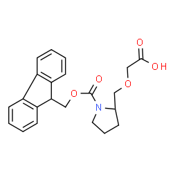 ChemSpider 2D Image | ({1-[(9H-Fluoren-9-ylmethoxy)carbonyl]-2-pyrrolidinyl}methoxy)acetic acid | C22H23NO5