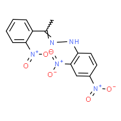 ChemSpider 2D Image | (2E)-1-(2,4-Dinitrophenyl)-2-[1-(2-nitrophenyl)ethylidene]hydrazine | C14H11N5O6
