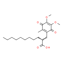 ChemSpider 2D Image | (2E)-2-[(4,5-Dimethoxy-2-methyl-3,6-dioxo-1,4-cyclohexadien-1-yl)methylene]undecanoic acid | C21H30O6